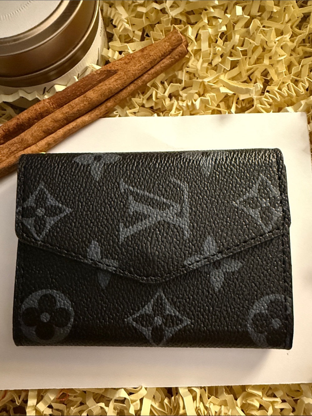 Black Monogram Card Holder